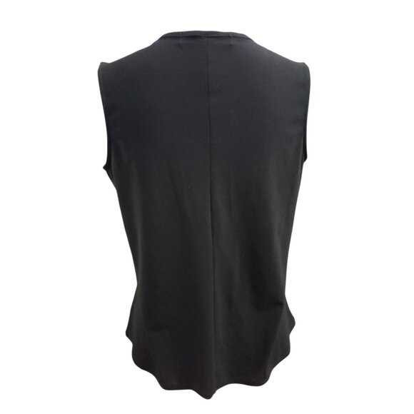 Love Scarlet Womens Sleeveless Black Blouse with Embellished Collar Medium - Picture 5 of 8